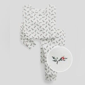 🆕 NWT GAP White Floral Print Long Sleeve & Pant Pajama Set Sz 5T